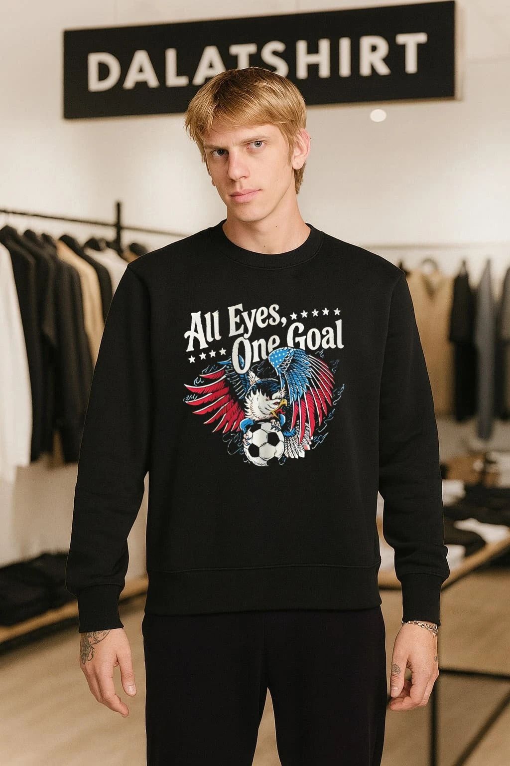 All Eyes One Goal Eagle Soccer Distressed shirt
