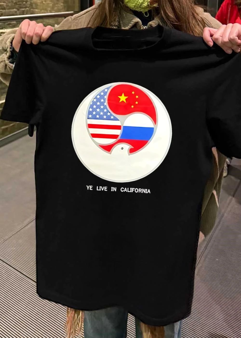 Ye Live in California US China Russia Flags New Global Order Shirt