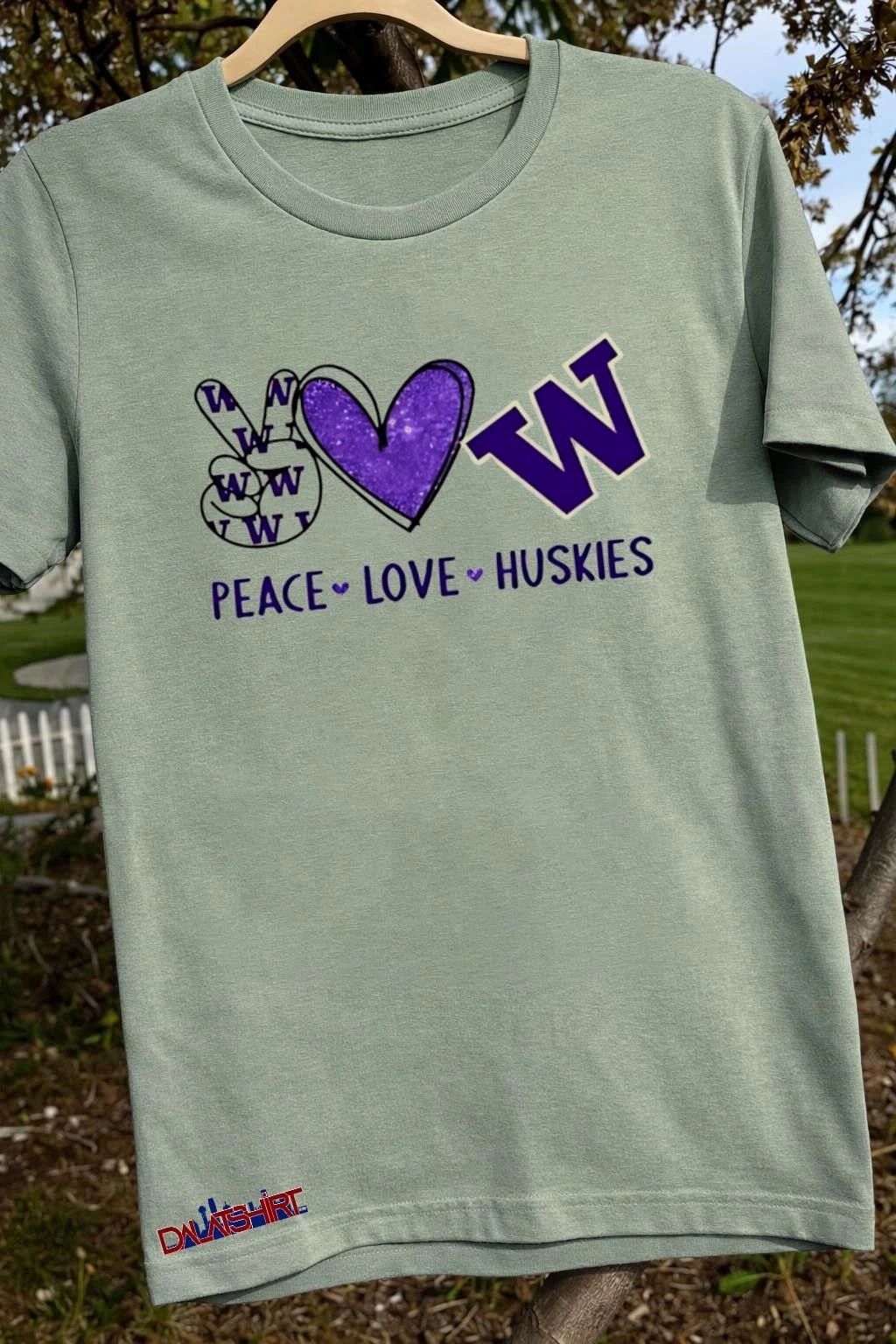 Peace love Washington huskies shirt