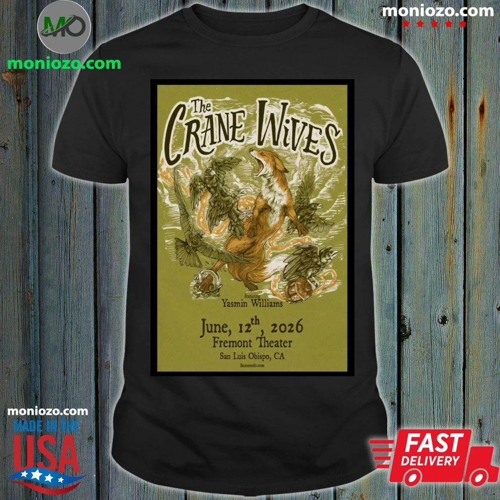 Original The Crane Wives Tour San Luis Obispo, CA June 12 2026 Poster T-Shirt