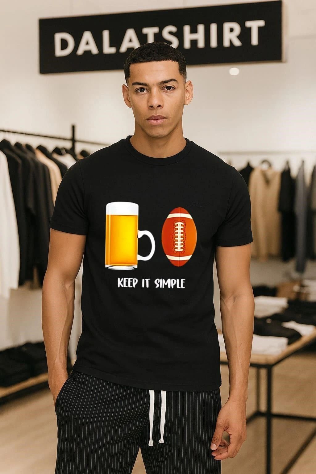 Beer Mug Football Keep It Simple shirt