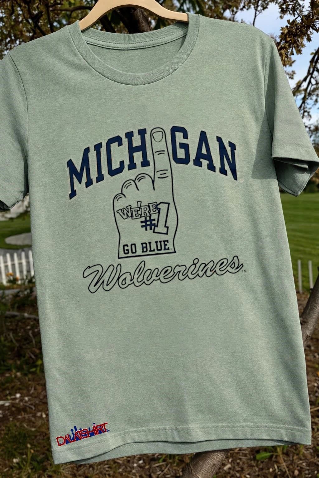 Michigan Wolverines Number One hand shirt