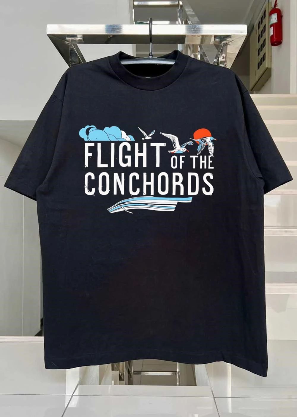 Flight Of The Conchords Flying Birds Clouds Musical Design T-Shirt