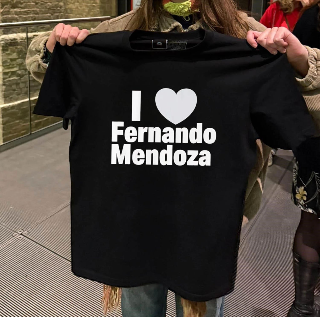 I Love Fernando Mendoza Heart Logo Football Player shirt