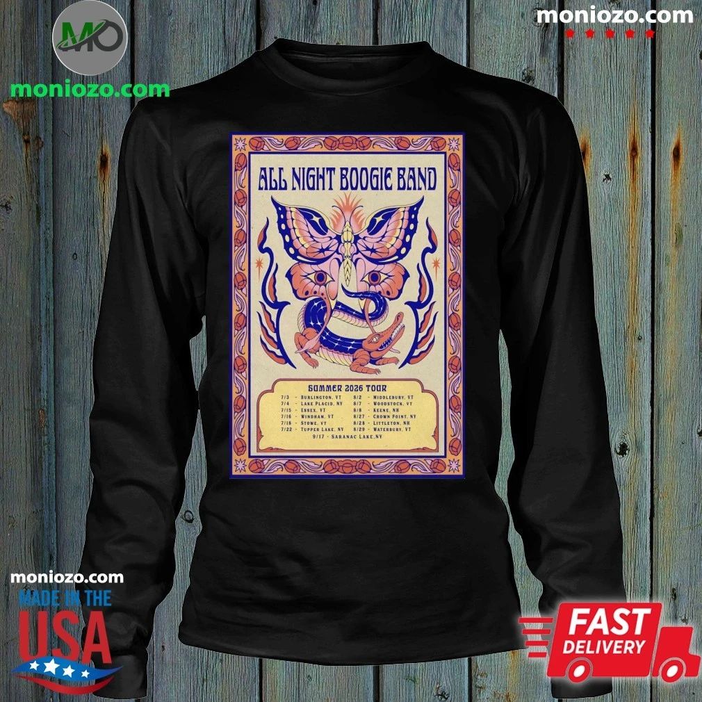 Original All Night Boogie Band Tour Summer 2026 Poster Shirt
