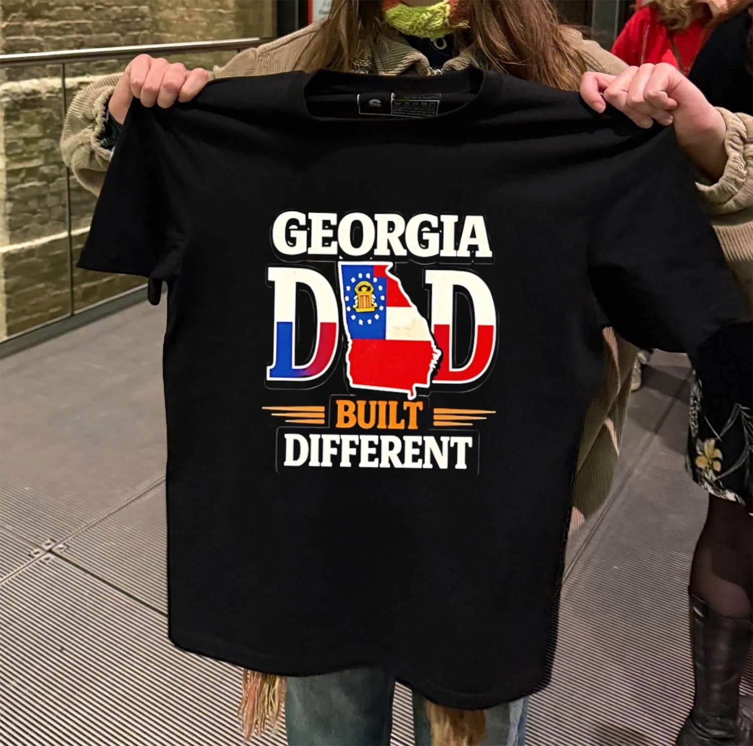 Georgia Dad Built Different Flag State Shape shirt