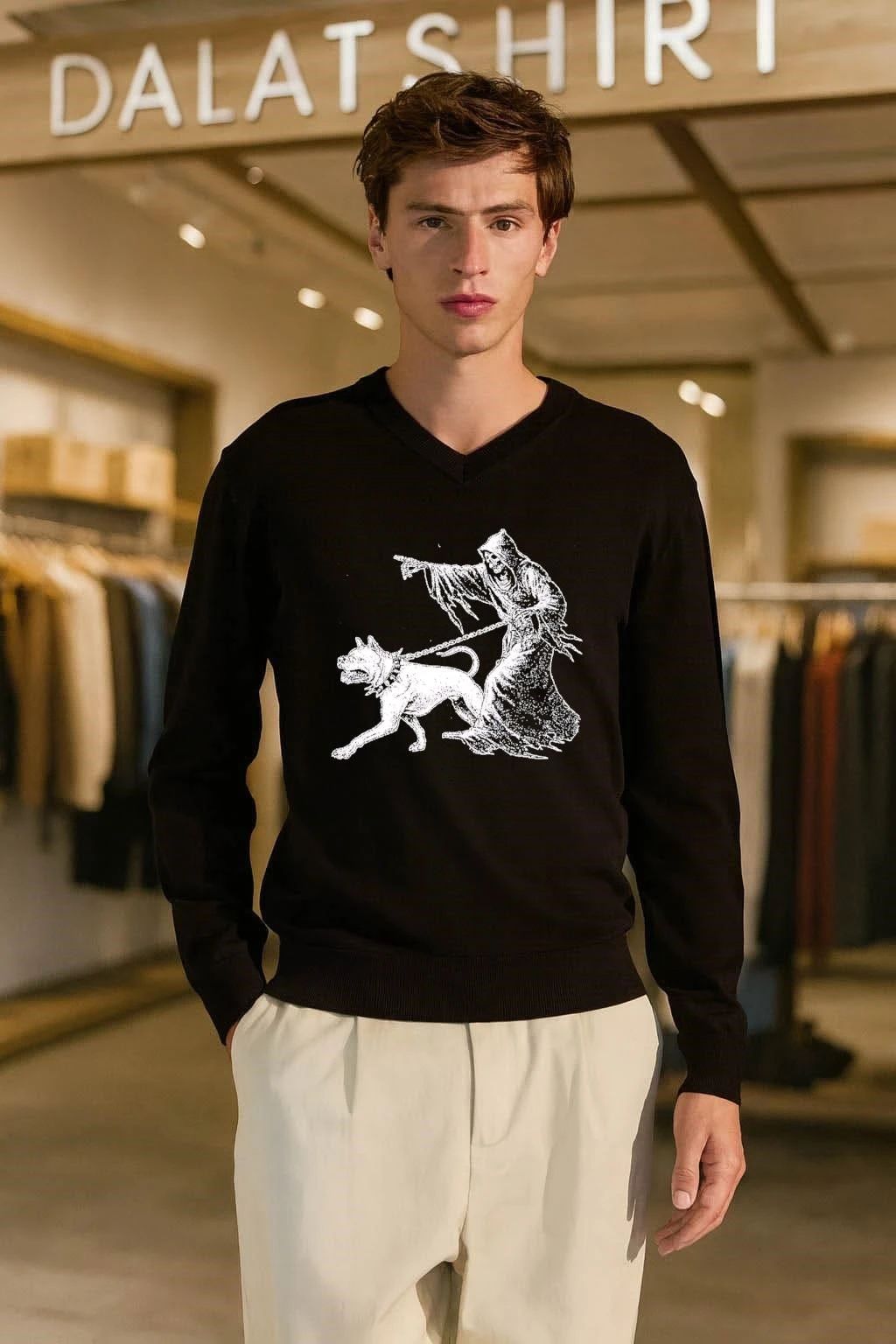 Grim Reaper Walking Pitbull Skeleton Dog shirt