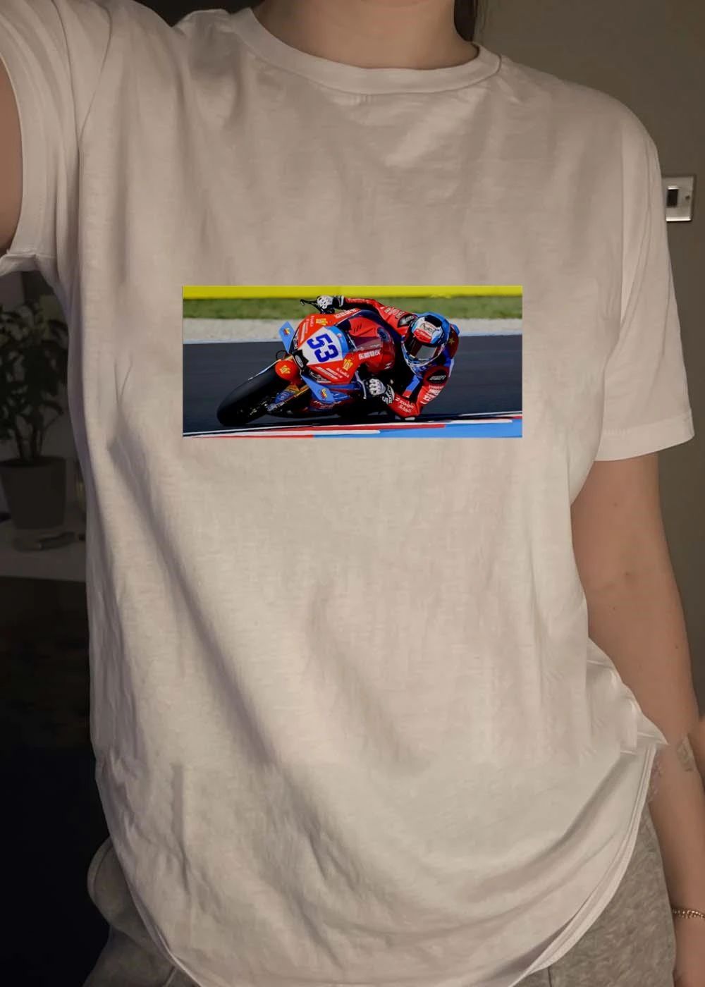 Number 53 Racing Motorcycle Bike On Track shirt