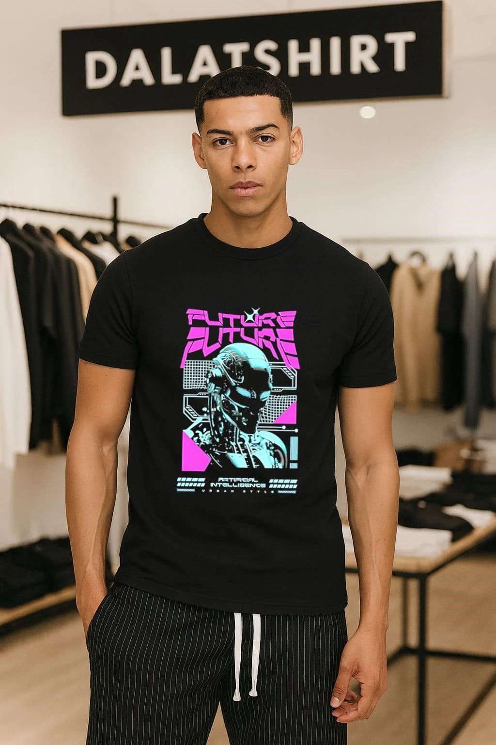 FUTURE Cybernetic Robot Head Urban Style and Artificial Intelligence shirt