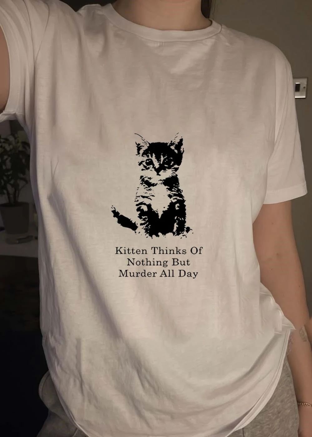 Kitten thinks of nothing but murder all day shirt