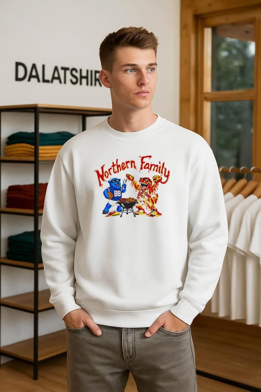 Northern Family Buffalo And Dinosaur Grilling Barbecue shirt
