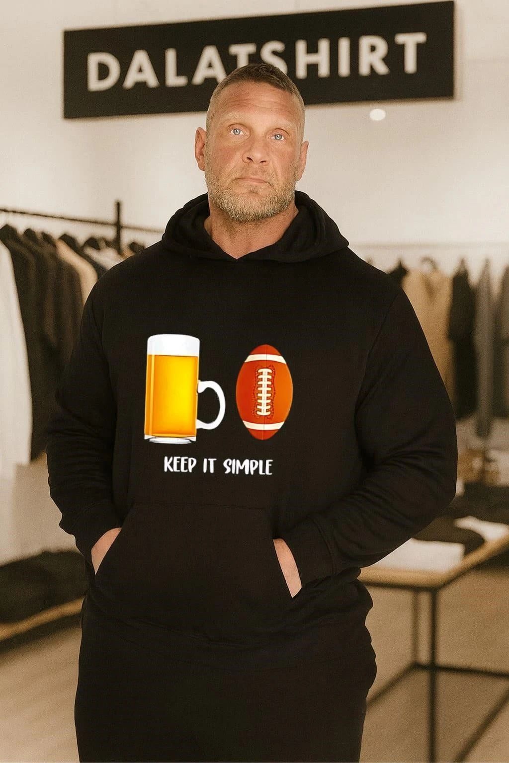 Beer Mug Football Keep It Simple shirt