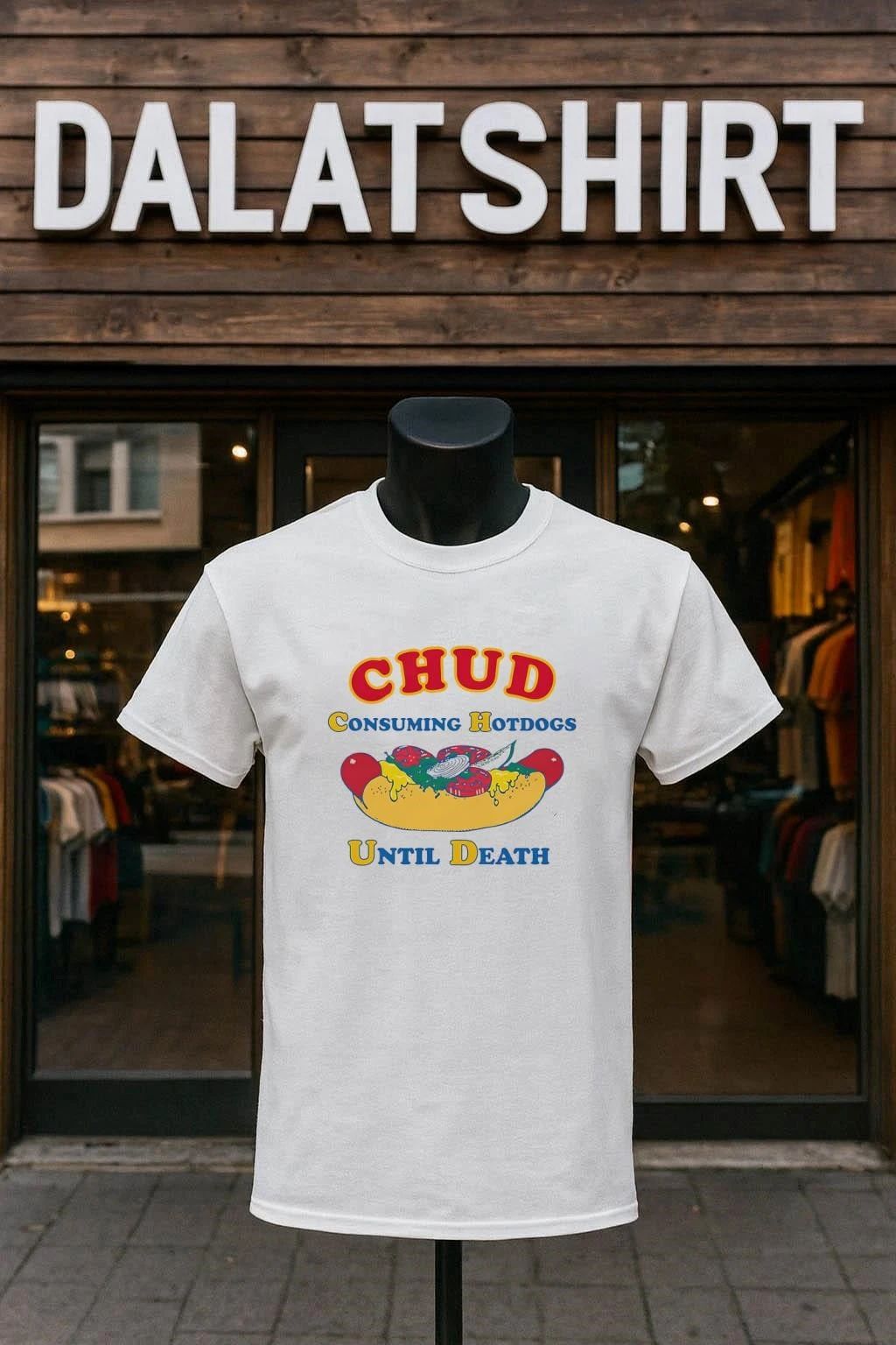 Chud Consuming Hotdogs Until Death shirt