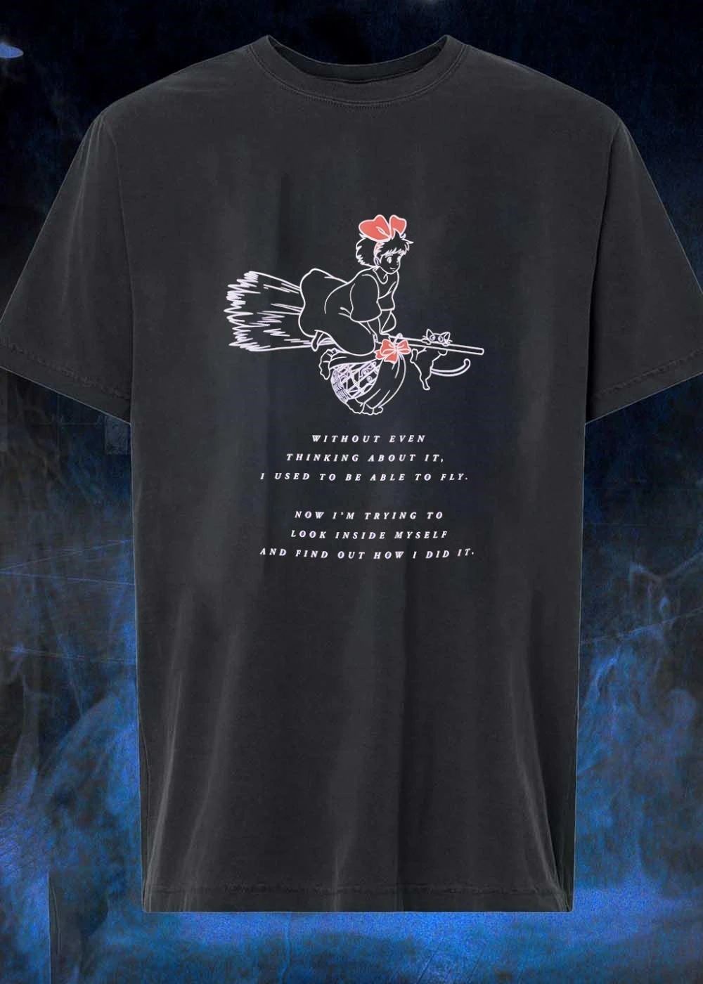 Kiki Delivery Service Flying Broom Magic Cat shirt