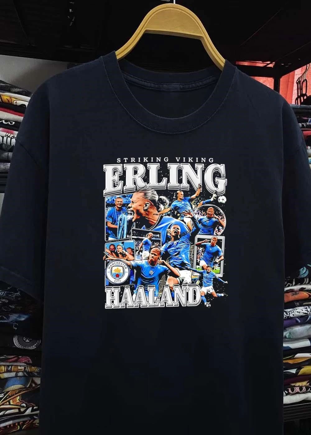 Erling Haaland Manchester City Striking Viking Celebration T-Shirt