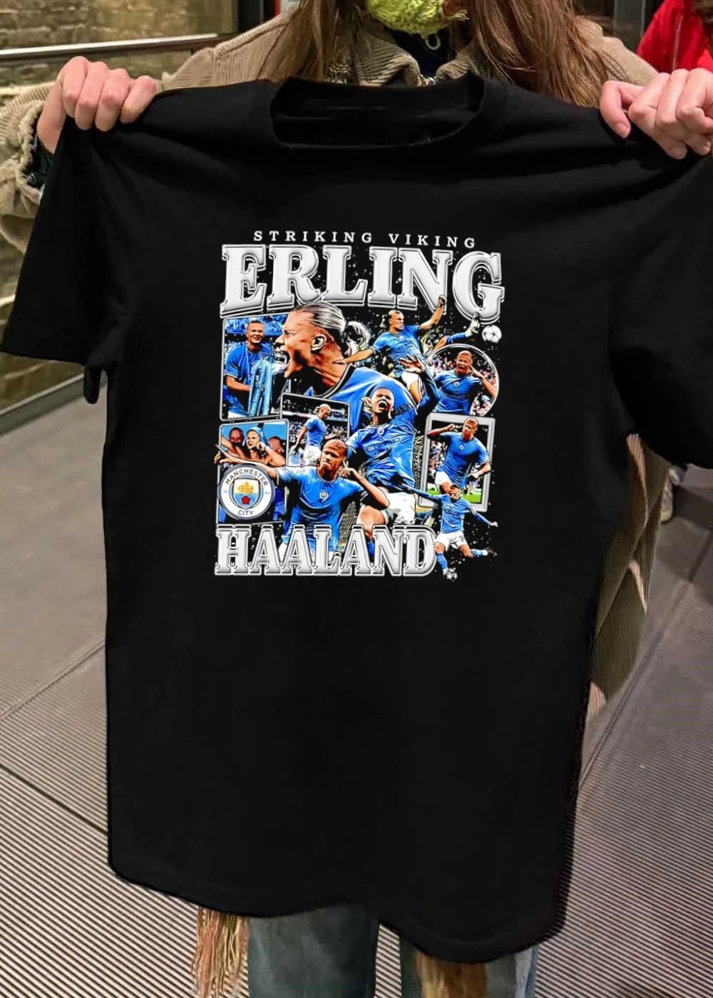 Erling Haaland Manchester City Striking Viking Celebration T-Shirt