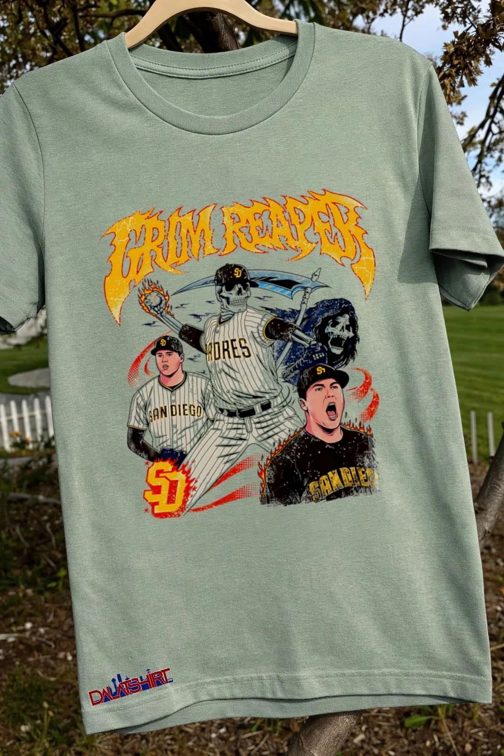 San Diego Padres Grim Reaper Baseball Skeleton shirt