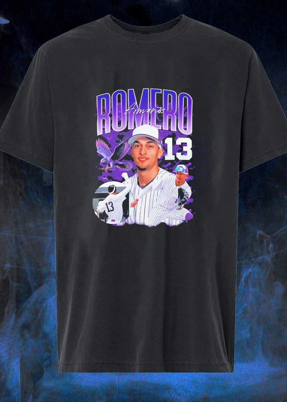 Romero Armanos 13 Baseball Player Eagle T-Shirt