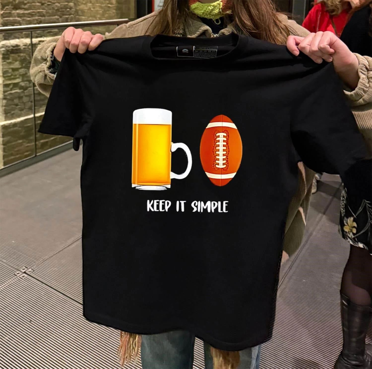 Beer Mug Football Keep It Simple shirt