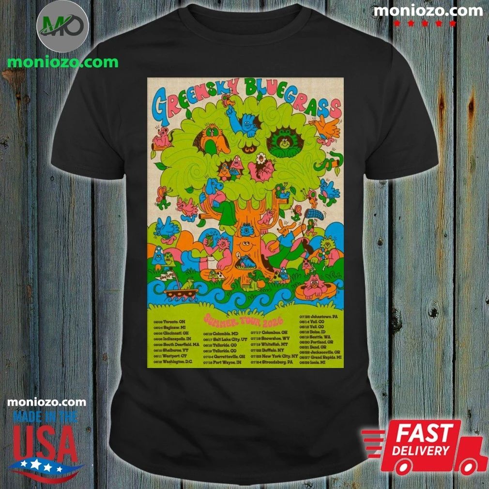 Original Greensky Bluegrass Summer Tour 2026 Poster Shirt