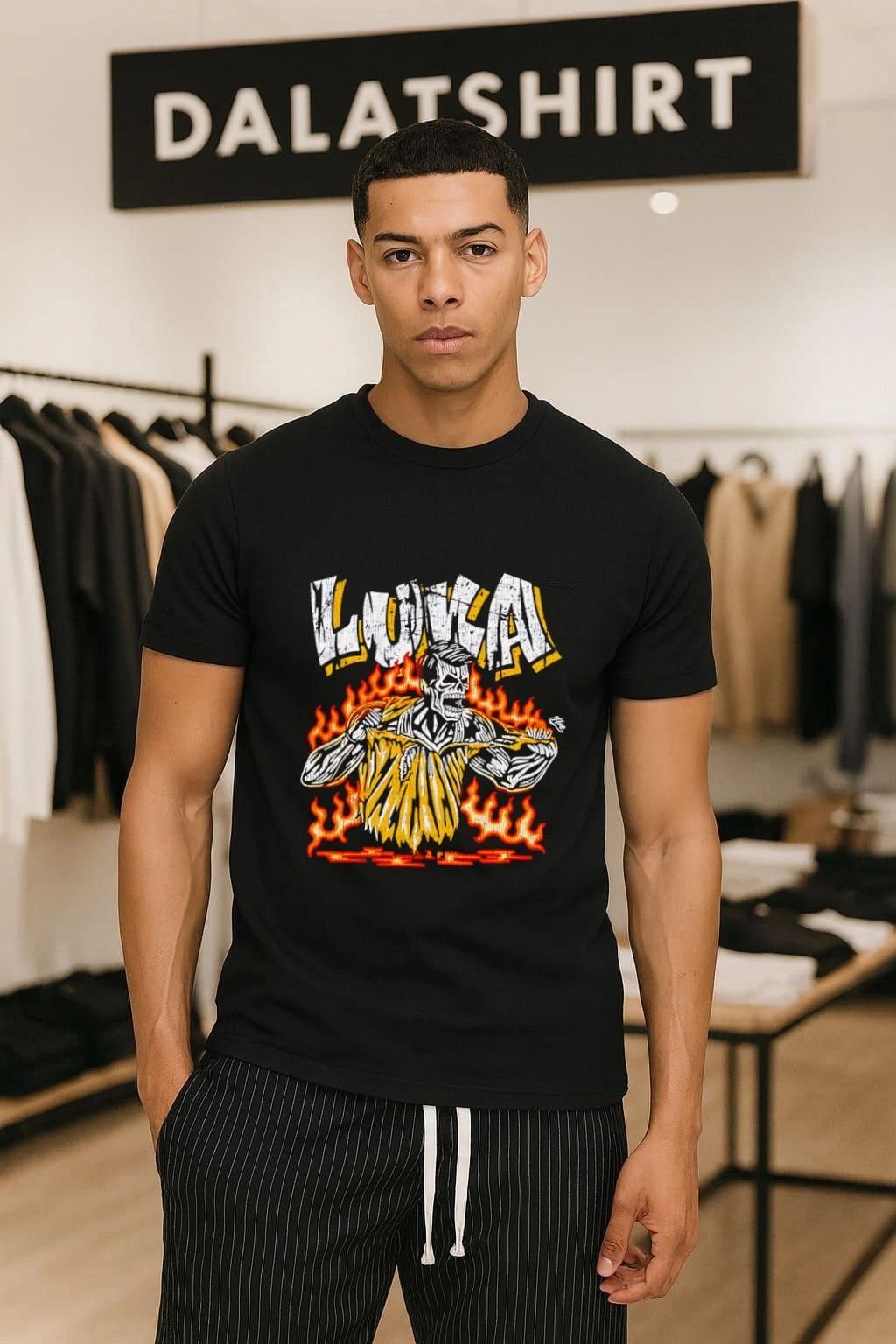 Lakers Skeleton Luka fire tear shirt
