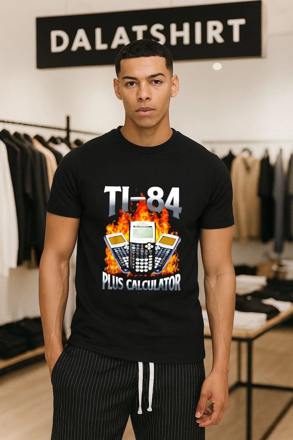 Texas Instruments TI-84 Plus Graphing Calculator Fire shirt