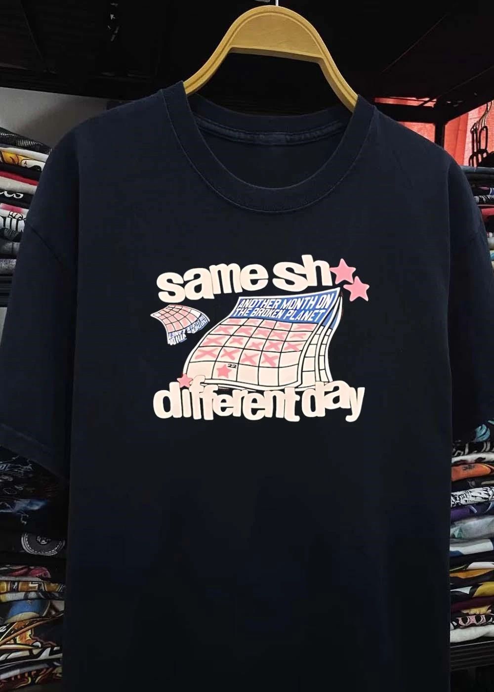 Same Sh Different Day Broken Planet Calendar T-Shirt
