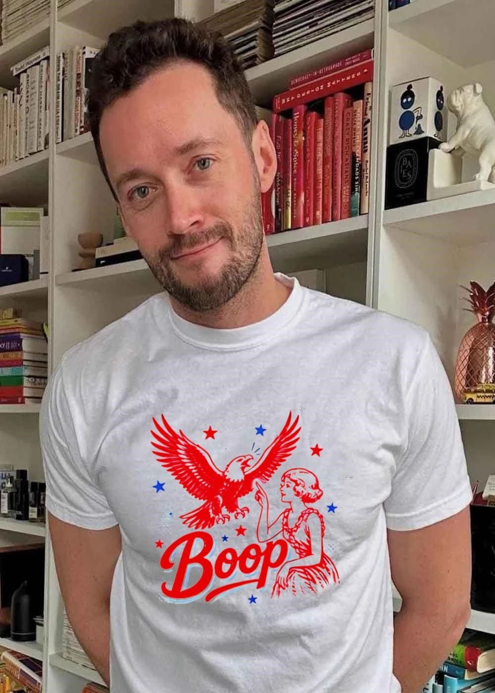 Boop Woman Eagle Retro Stars T-Shirt