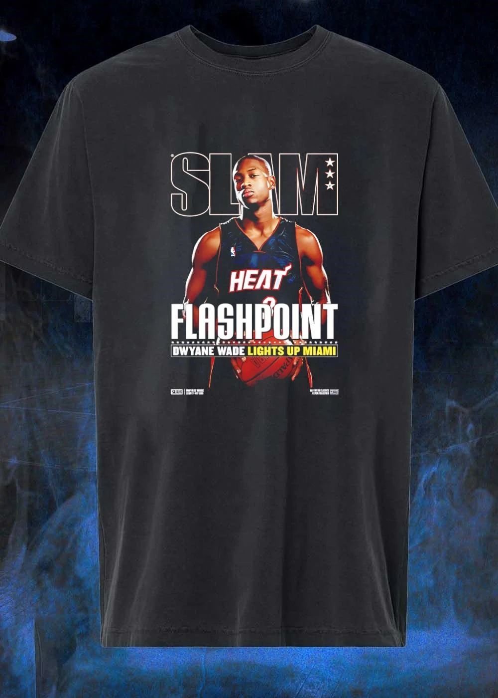 Slam Magazine Cover Dwyane Wade Flashpoint Lights Up Miami shirt