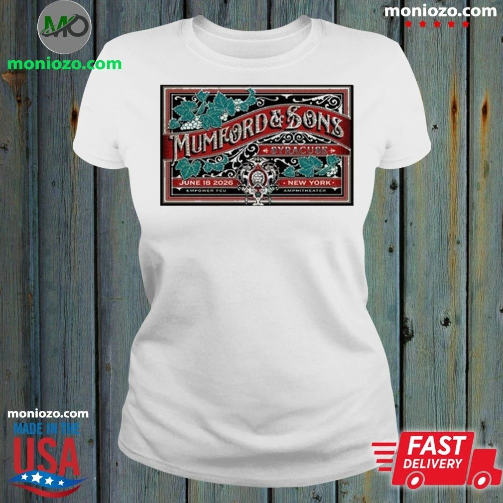 Original Mumford And Sons June 18 2026 In Syracuse NY PoLyester Graphic T-Shirt