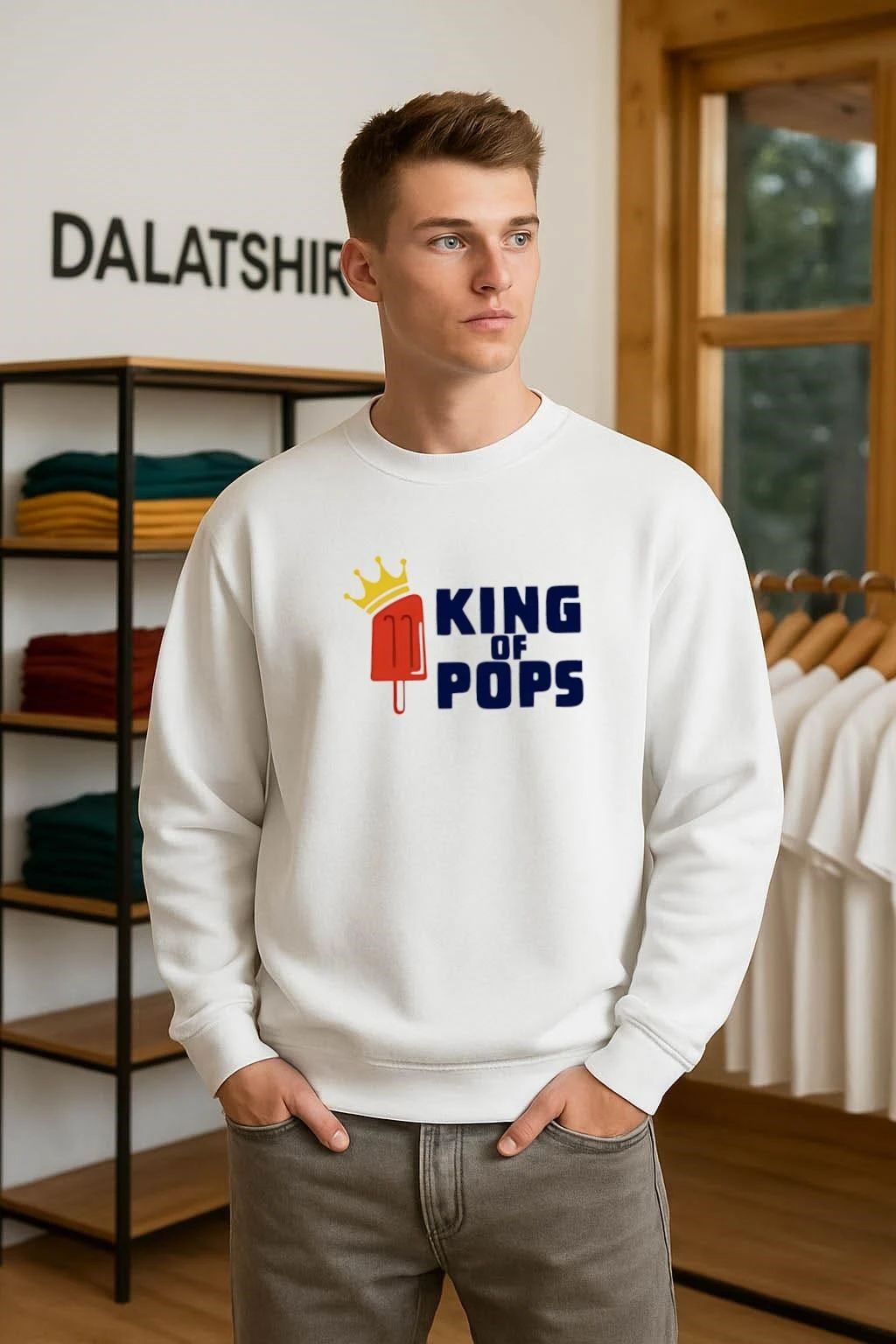 KING OF POPS cream shirt