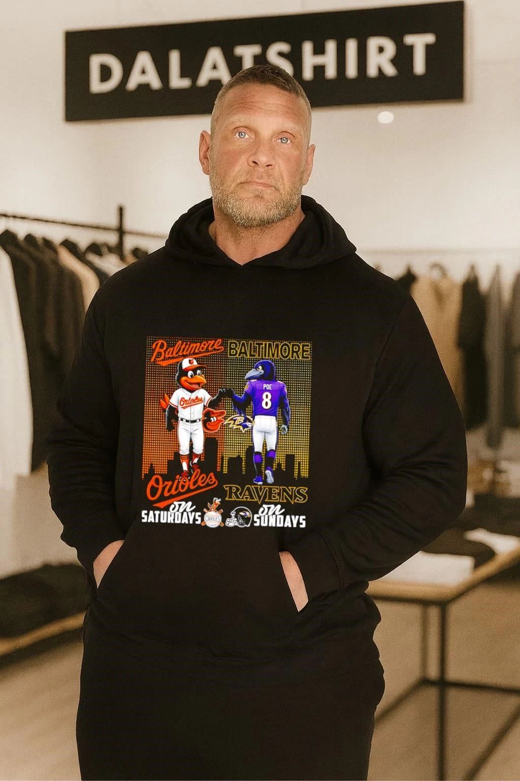 Baltimore Orioles on Saturdays Ravens on Sundays Mascots shirt