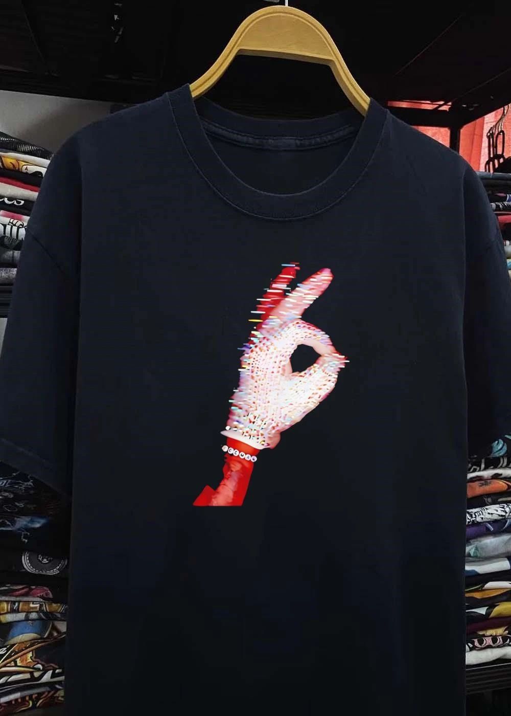 Michael Jackson Crystal Glove Peace Sign Glitch shirt