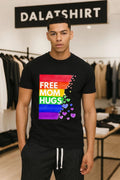 Free Mom Hugs LGBTQ Pride Rainbow Hearts Watercolor Art shirt