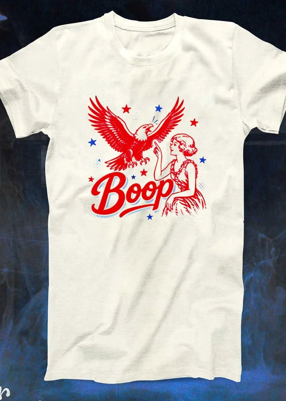 Boop Woman Eagle Retro Stars T-Shirt