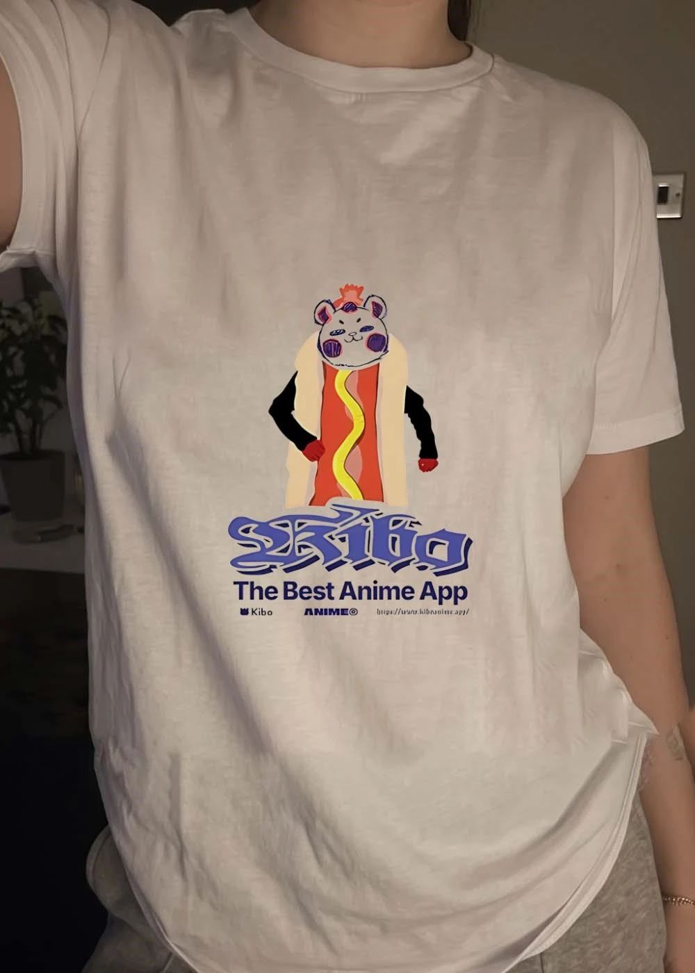 Kibo Anime App Hot Dog Mascot the Best Anime App Slogan Shirt