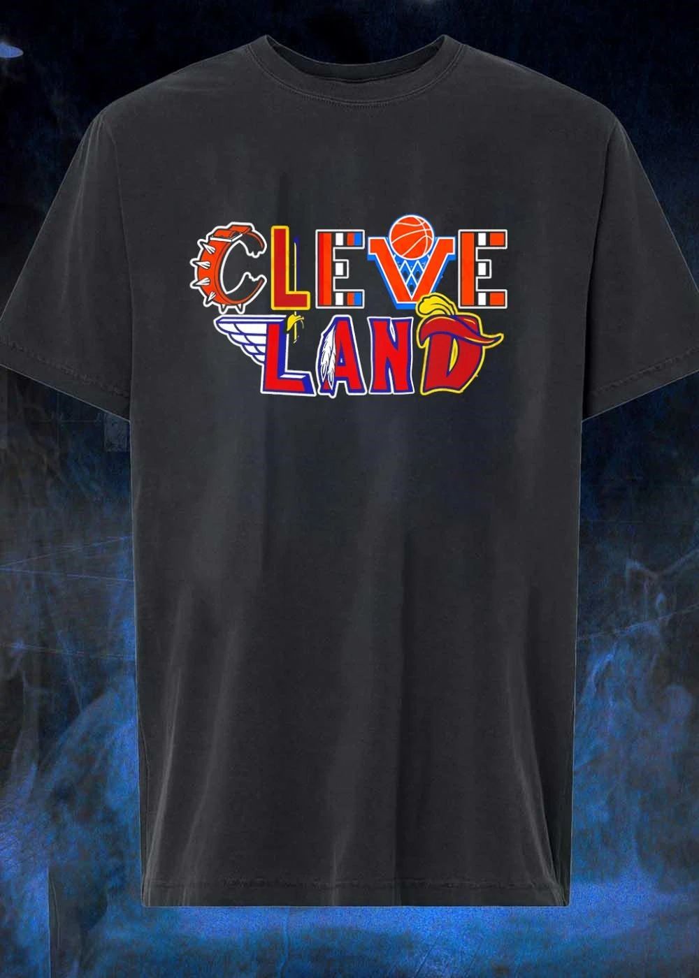 Cleveland Land Basketball Typography Multi shirt