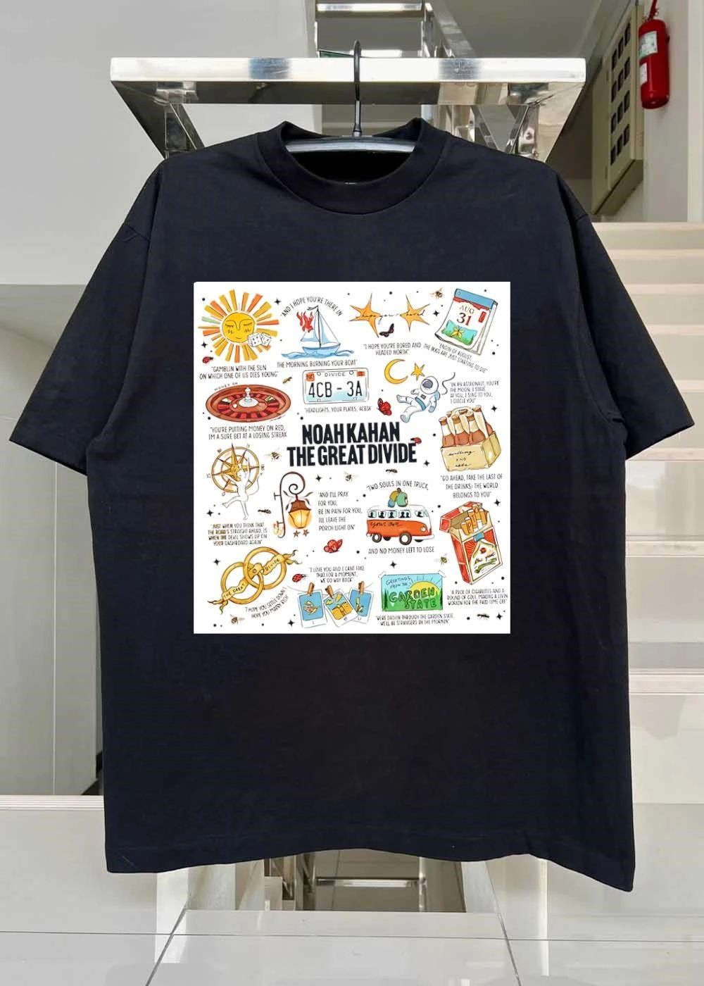 Noah Kahan The Great Divide Garden State Lyric Doodle shirt