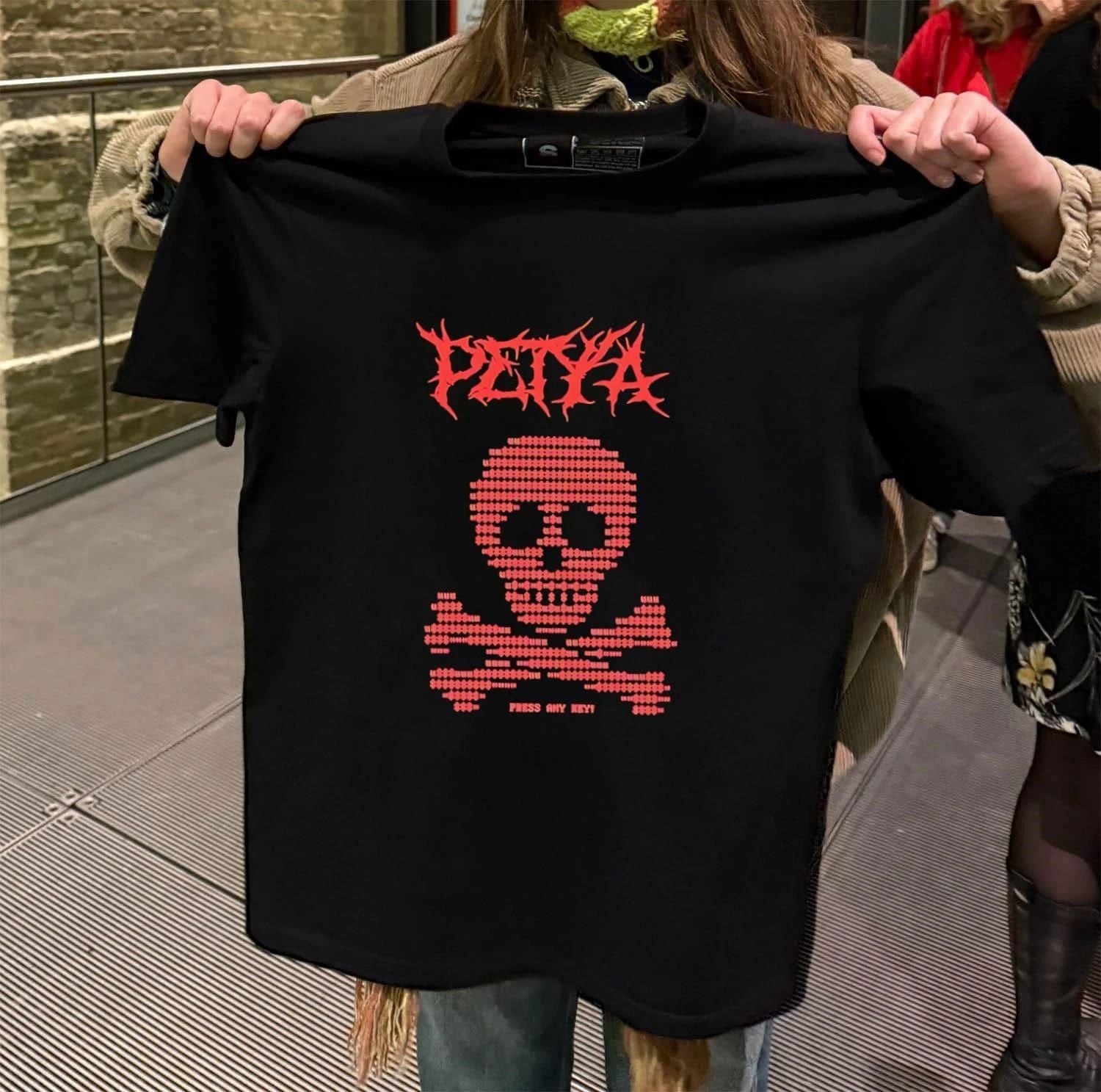 Petya Ransomware Skull and Crossbones Press Any Key shirt