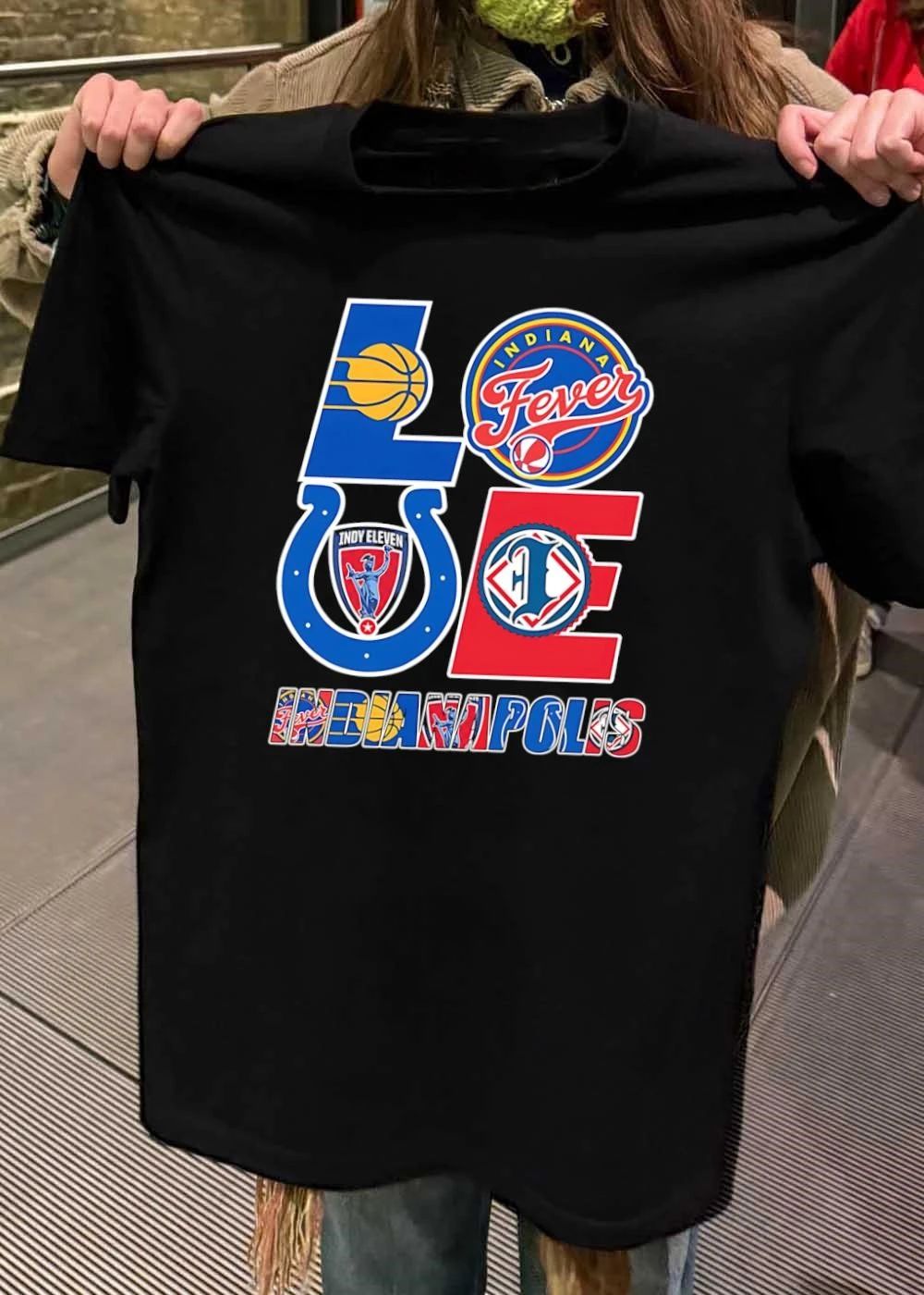 Indianapolis Team Logos Love Graphic And Indianapolis Text T-Shirt