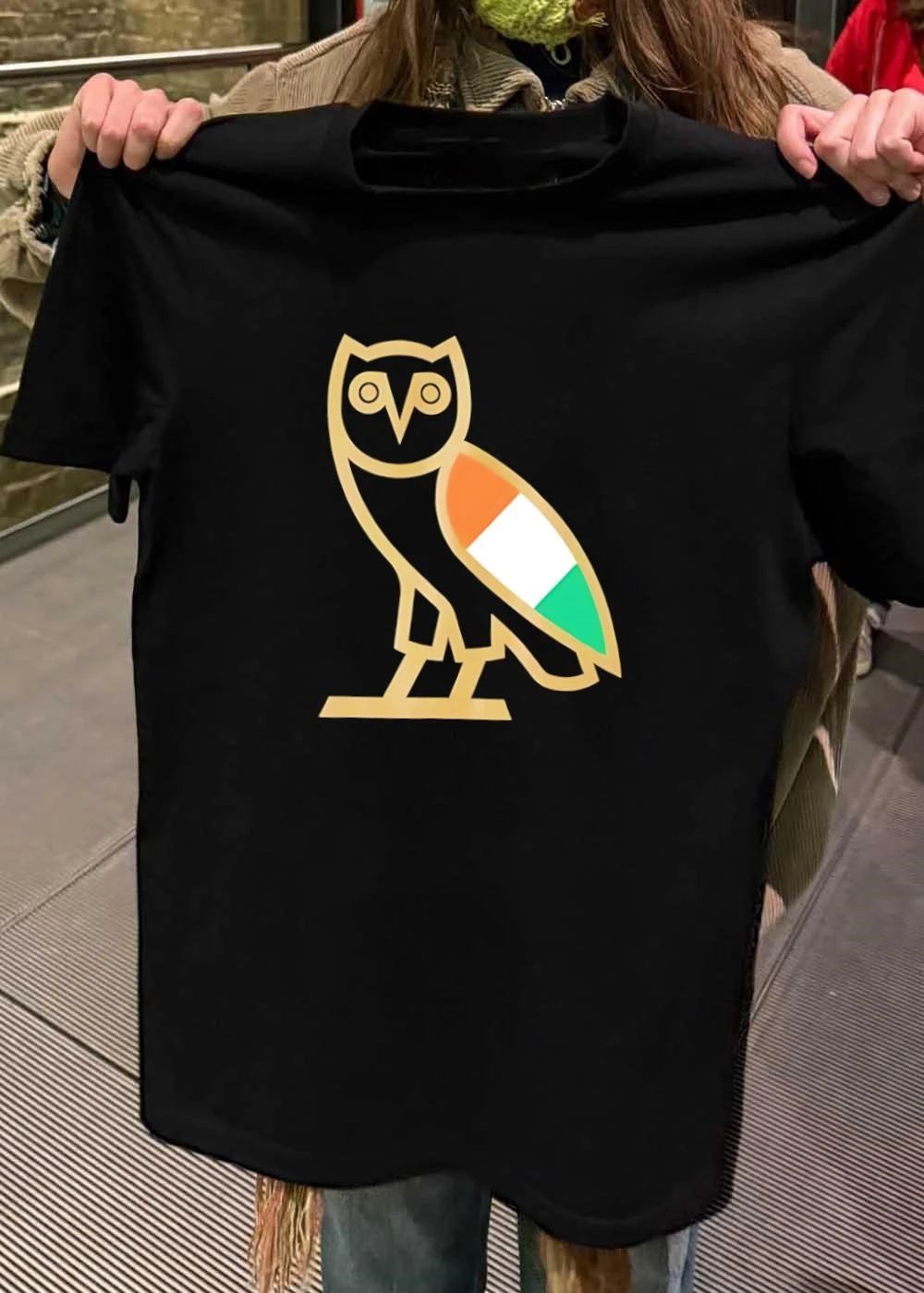 OVO Owl Gold Outline Irish Flag shirt