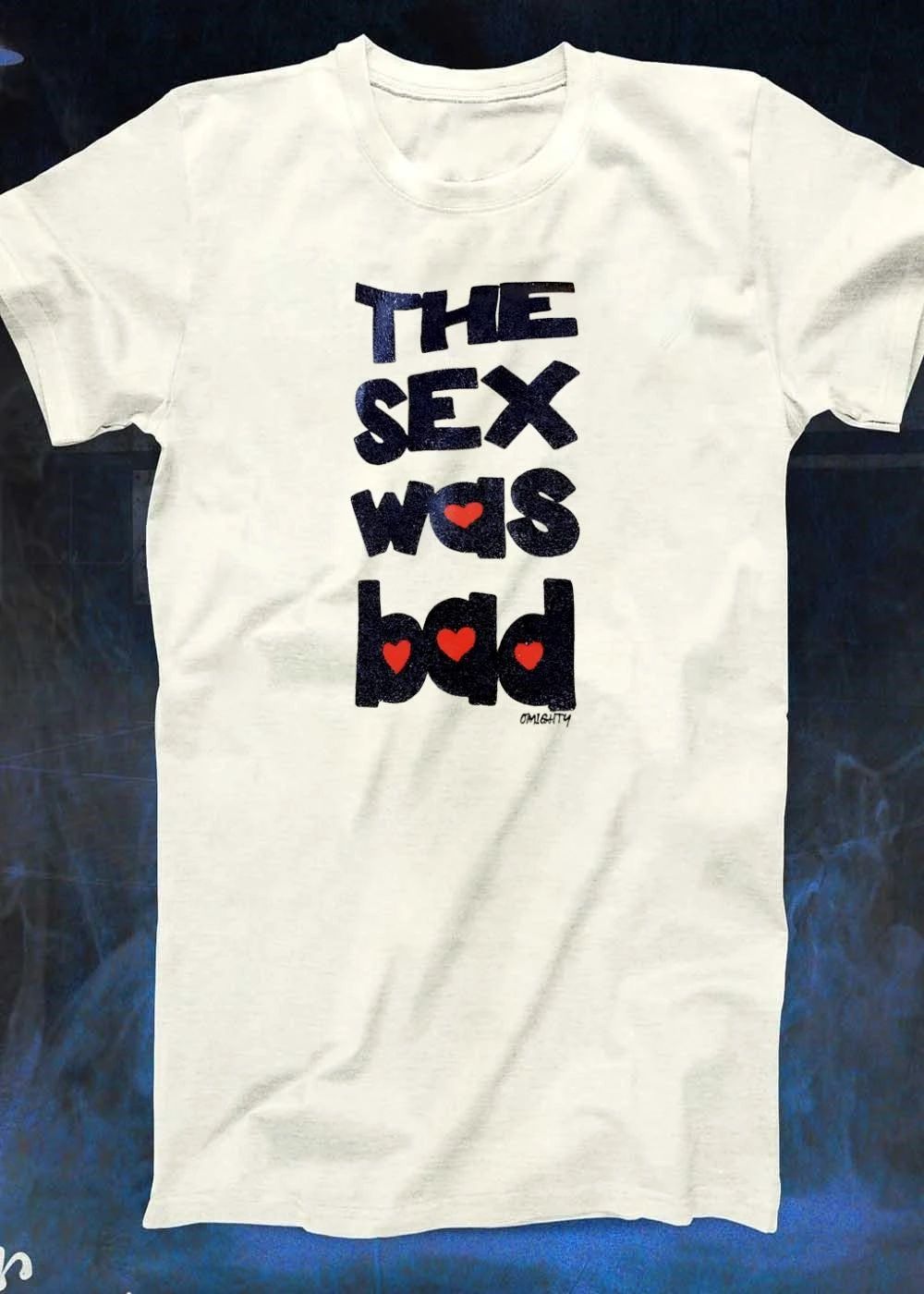 Omighty ‘the Sex Was Bad’ Glitter Hearts Graphic Shirt