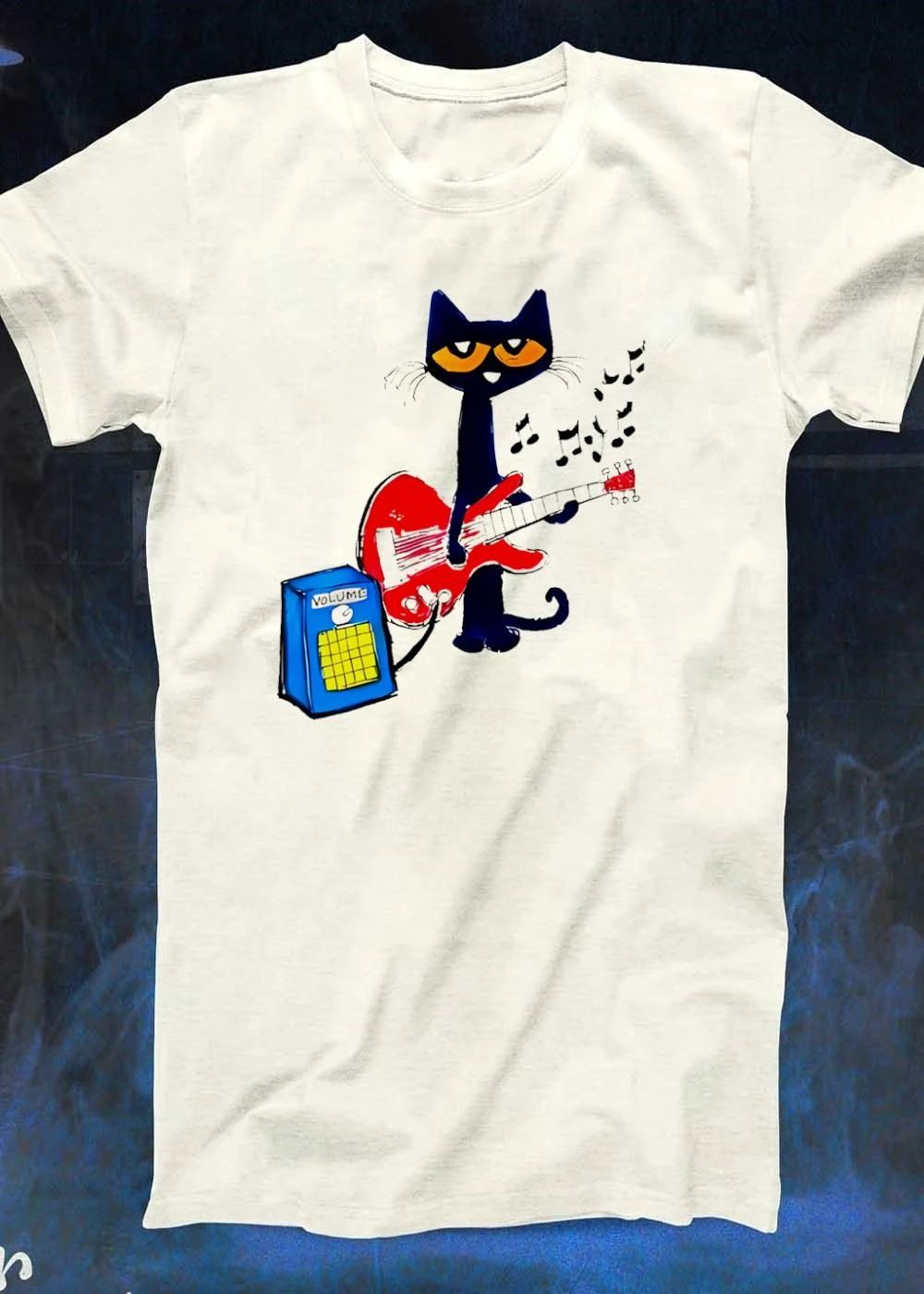 Pete The Cat Playing Red Guitar Volume Music shirt