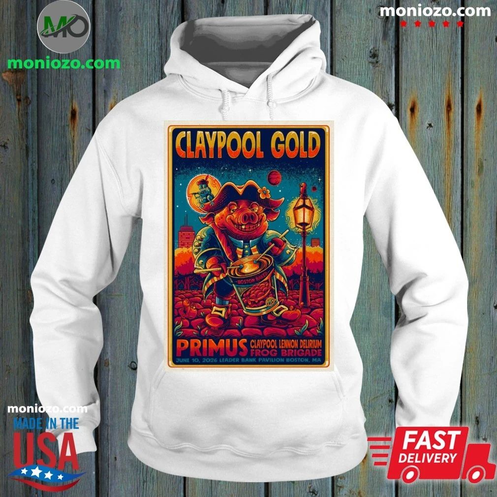 Original Primus Claypool Gold Tour Boston MA 6 10 2026 Poster Shirt