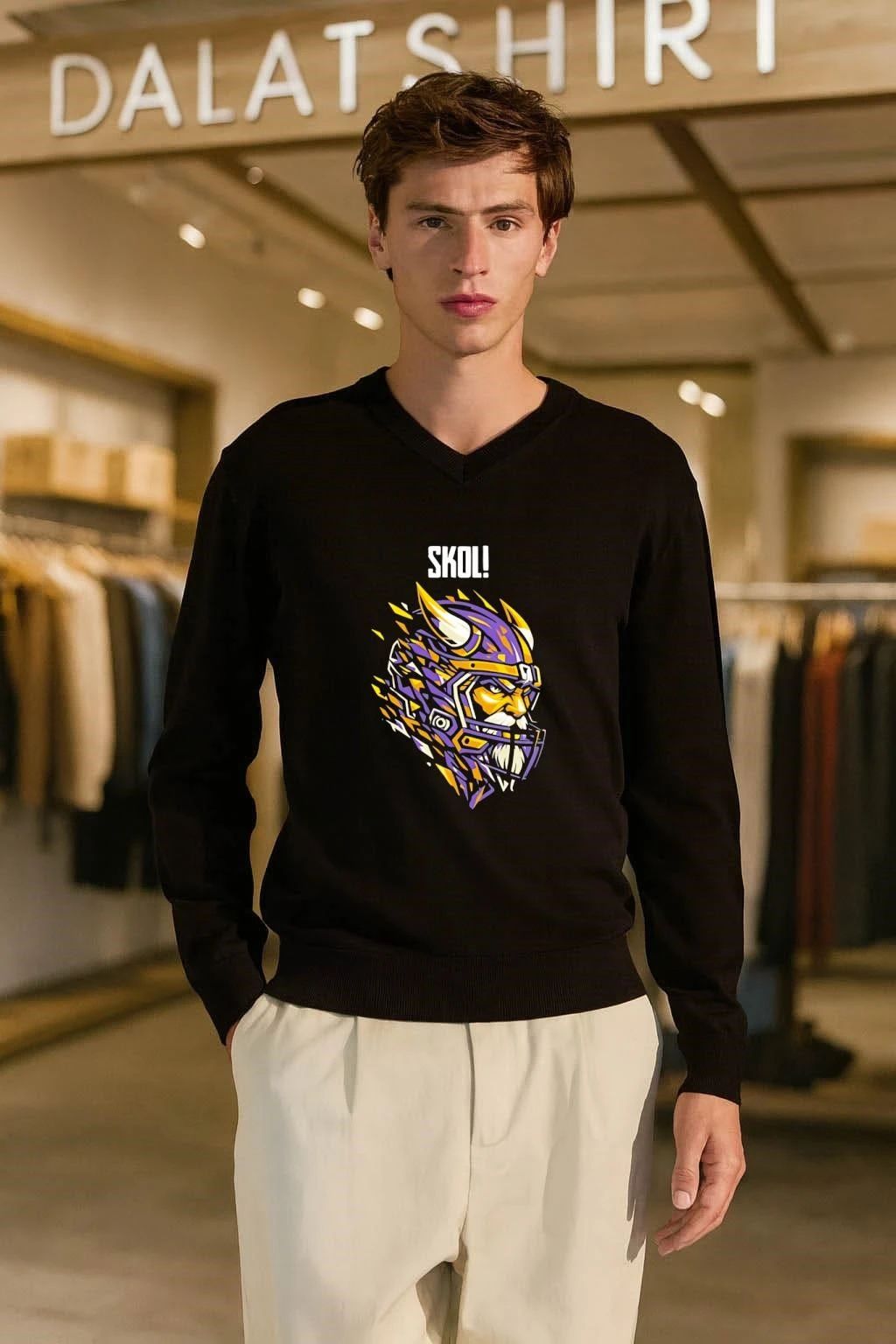 Skol Viking Football Warrior helmet shirt