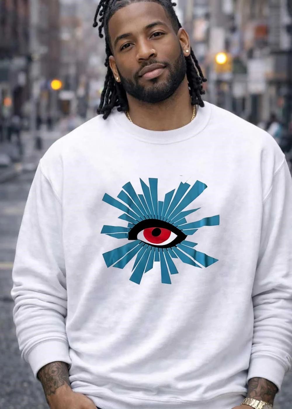 All-Seeing Eye Blue Radiant Burst Red Pupil Future Vision Global Foresight 2026 Shirt