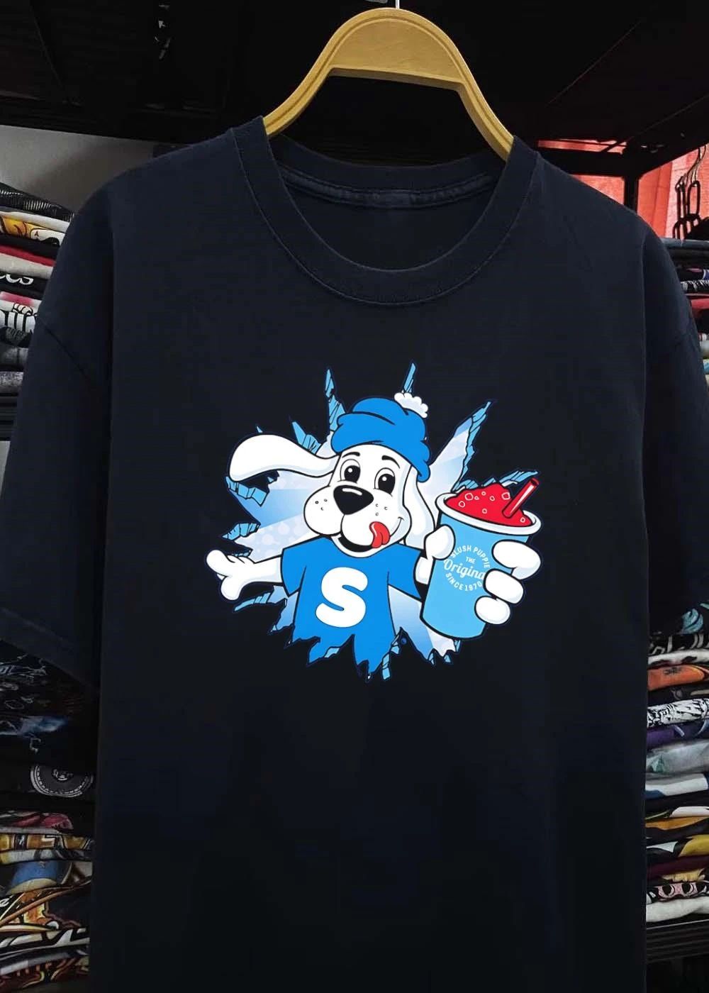 Slush Puppie Mascot Dog S Logo Breaking Ice Slushie T-Shirt