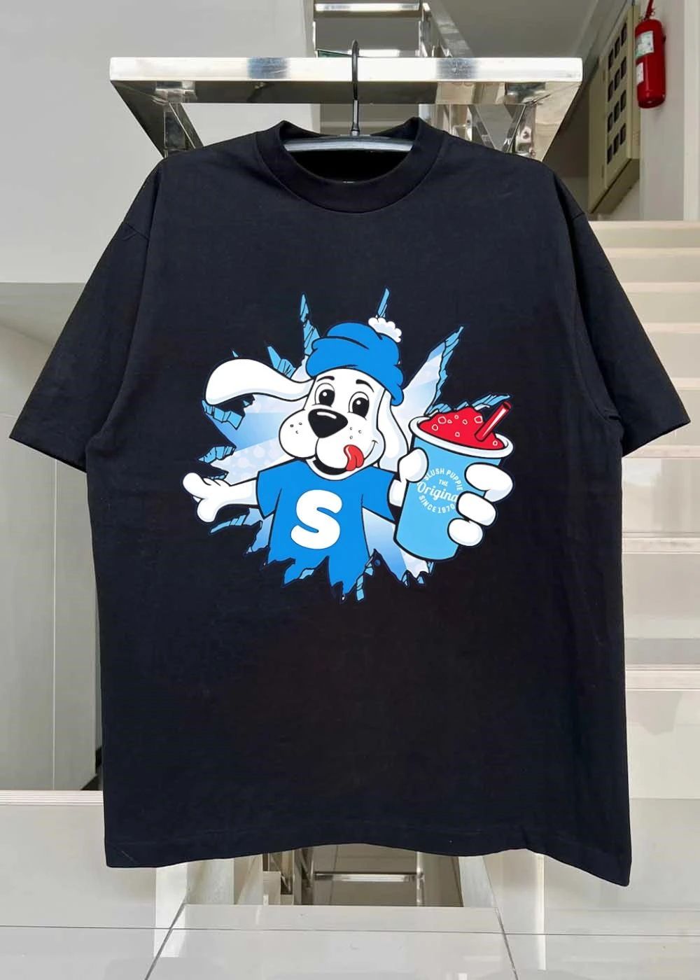 Slush Puppie Mascot Dog S Logo Breaking Ice Slushie T-Shirt