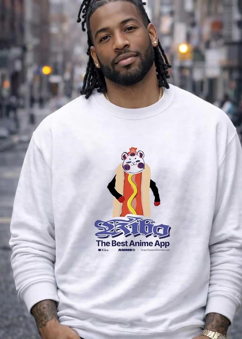 Kibo Anime App Hot Dog Mascot the Best Anime App Slogan Shirt