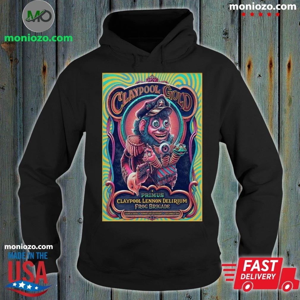 Original Primus Columbus OH 6 6 2026 Claypool Gold Tour Poster T-Shirt